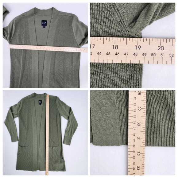 GAP Womens Lightweight Open Front Cardigan with Pockets Size S Green - Picture 7 of 8